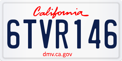 CA license plate 6TVR146