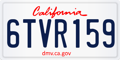 CA license plate 6TVR159