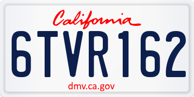 CA license plate 6TVR162