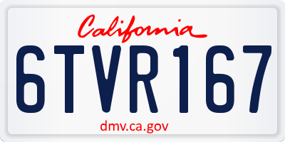 CA license plate 6TVR167