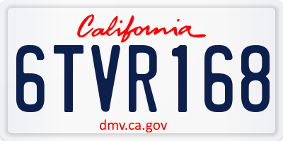 CA license plate 6TVR168