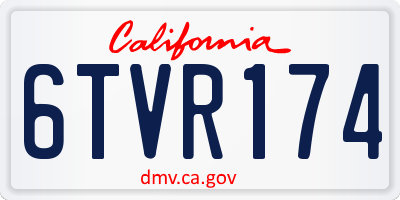 CA license plate 6TVR174