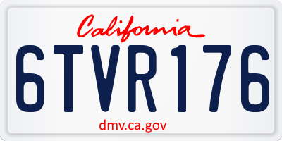 CA license plate 6TVR176