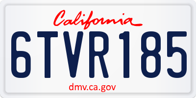 CA license plate 6TVR185