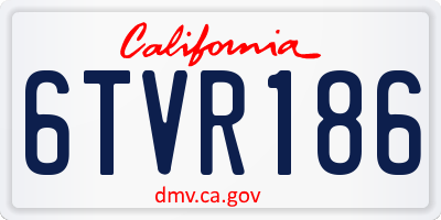 CA license plate 6TVR186
