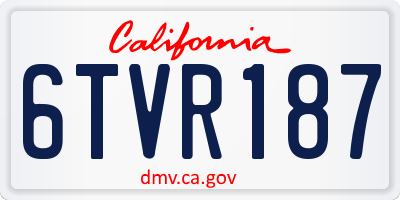 CA license plate 6TVR187