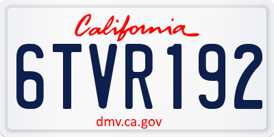 CA license plate 6TVR192