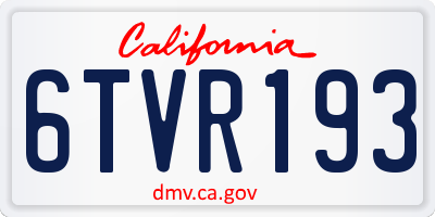 CA license plate 6TVR193