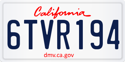 CA license plate 6TVR194