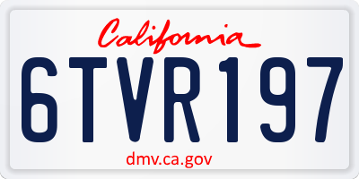CA license plate 6TVR197