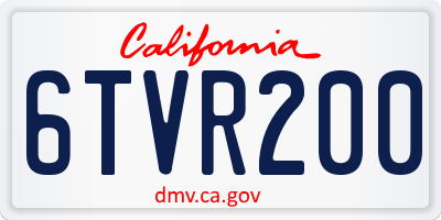 CA license plate 6TVR200