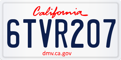 CA license plate 6TVR207