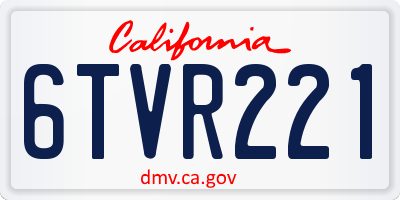 CA license plate 6TVR221