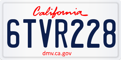 CA license plate 6TVR228