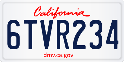 CA license plate 6TVR234
