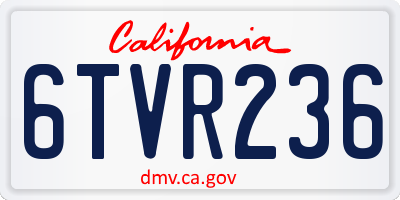CA license plate 6TVR236
