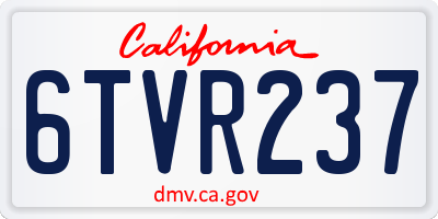 CA license plate 6TVR237