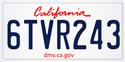CA license plate 6TVR243