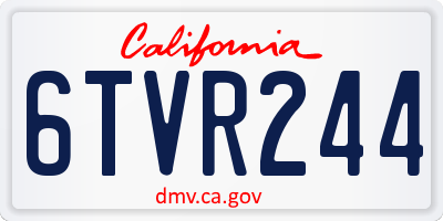 CA license plate 6TVR244