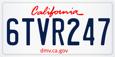 CA license plate 6TVR247