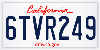 CA license plate 6TVR249
