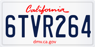 CA license plate 6TVR264