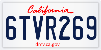 CA license plate 6TVR269