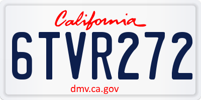 CA license plate 6TVR272