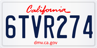 CA license plate 6TVR274