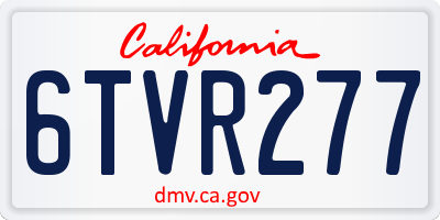 CA license plate 6TVR277