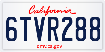 CA license plate 6TVR288