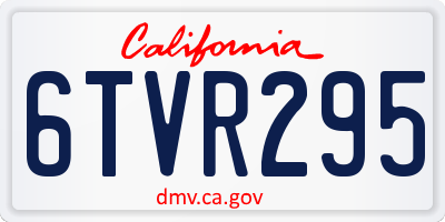 CA license plate 6TVR295