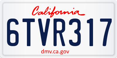 CA license plate 6TVR317