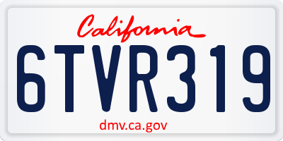 CA license plate 6TVR319