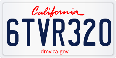 CA license plate 6TVR320