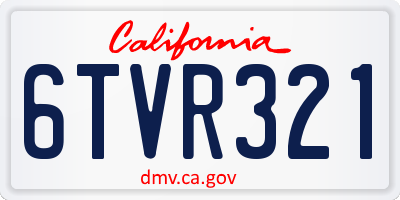 CA license plate 6TVR321