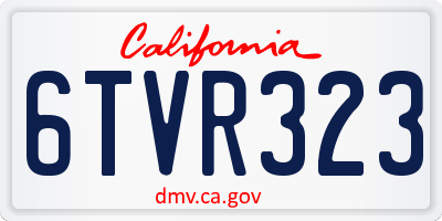 CA license plate 6TVR323