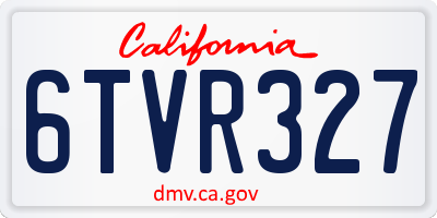 CA license plate 6TVR327