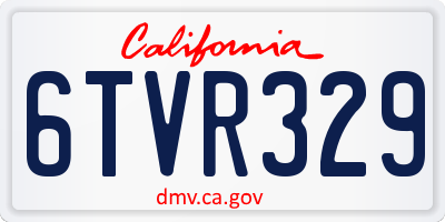 CA license plate 6TVR329
