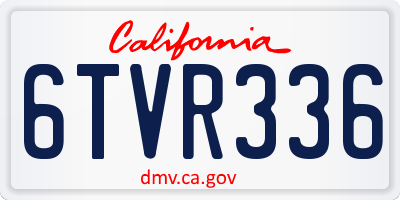 CA license plate 6TVR336
