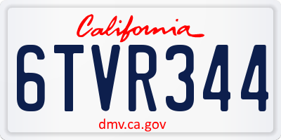 CA license plate 6TVR344
