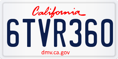 CA license plate 6TVR360