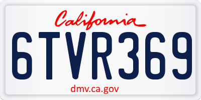 CA license plate 6TVR369