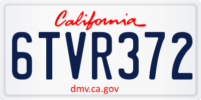 CA license plate 6TVR372