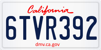 CA license plate 6TVR392