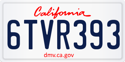 CA license plate 6TVR393