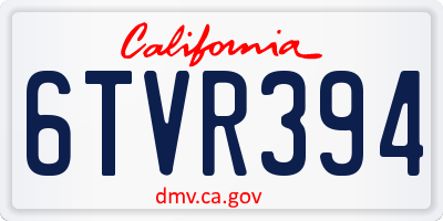 CA license plate 6TVR394