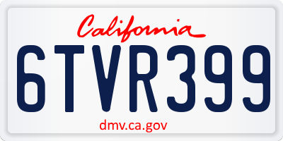 CA license plate 6TVR399
