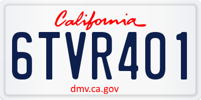 CA license plate 6TVR401