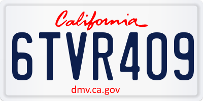 CA license plate 6TVR409